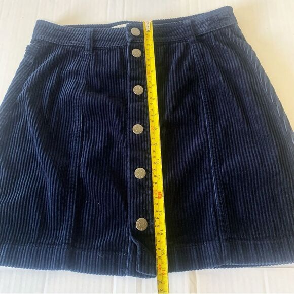 Corduroy Mini Skirt Blue Button Front Y2K Academia Gilmore Girls 90’s - Picture 7 of 8